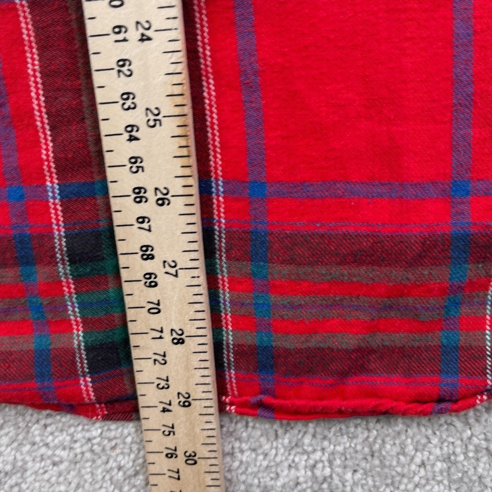 Vintage Sears Shirt Mens XL Red Plaid Flannel Lightweight Button Up Outdoors - Picture 9 of 11